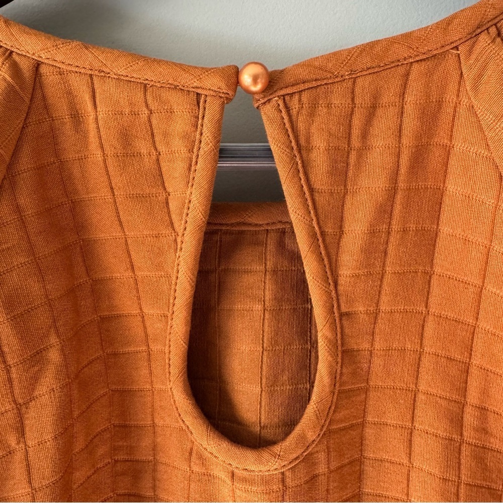 LEVIS Cait Puff-Sleeve Blouse Burnt Orange Size Large - Picture 5 of 16